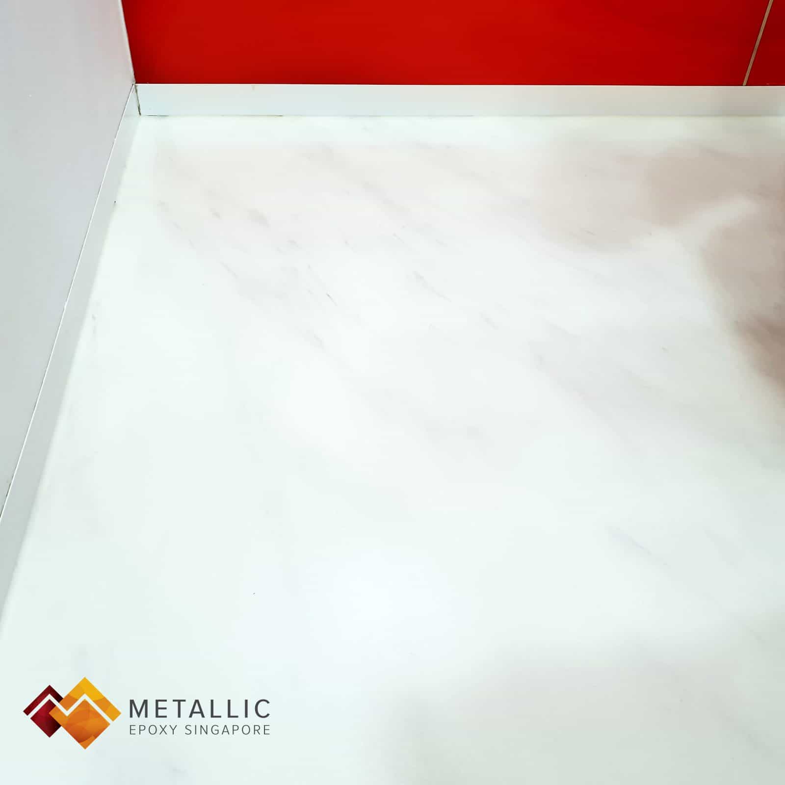 white metallic epoxy singapore flooring