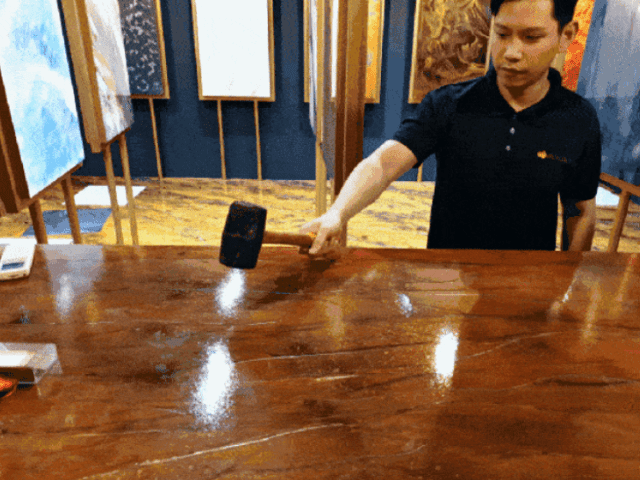 hammering epoxy tabletop
