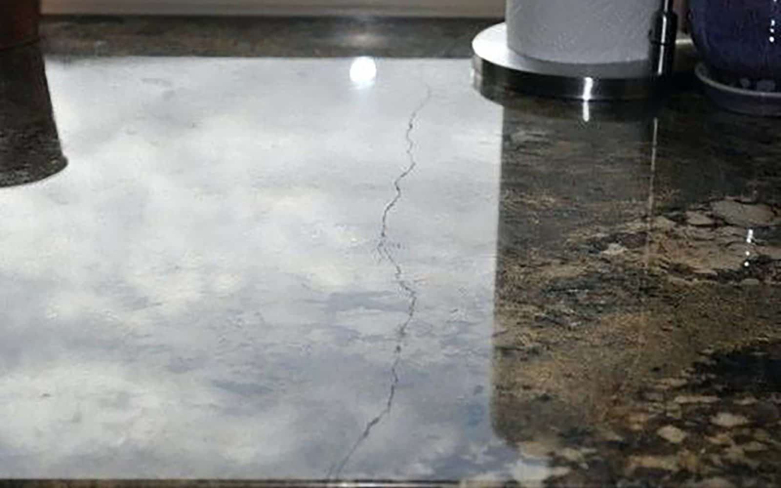 cracked marble countertop