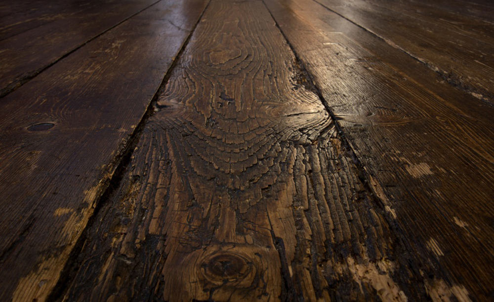 old wooden floor planks