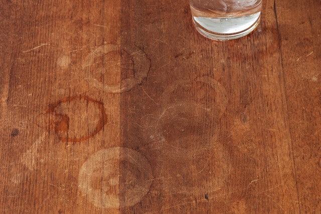 Water stains on wood flooring