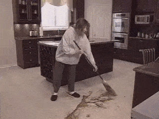 cleaning kitchen floor gif