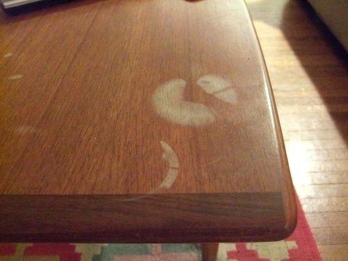 stain on wood table