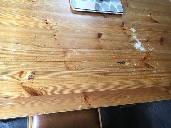 damaged dining table