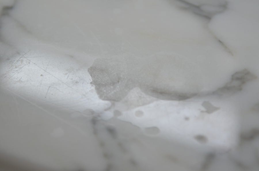 water stains on marble