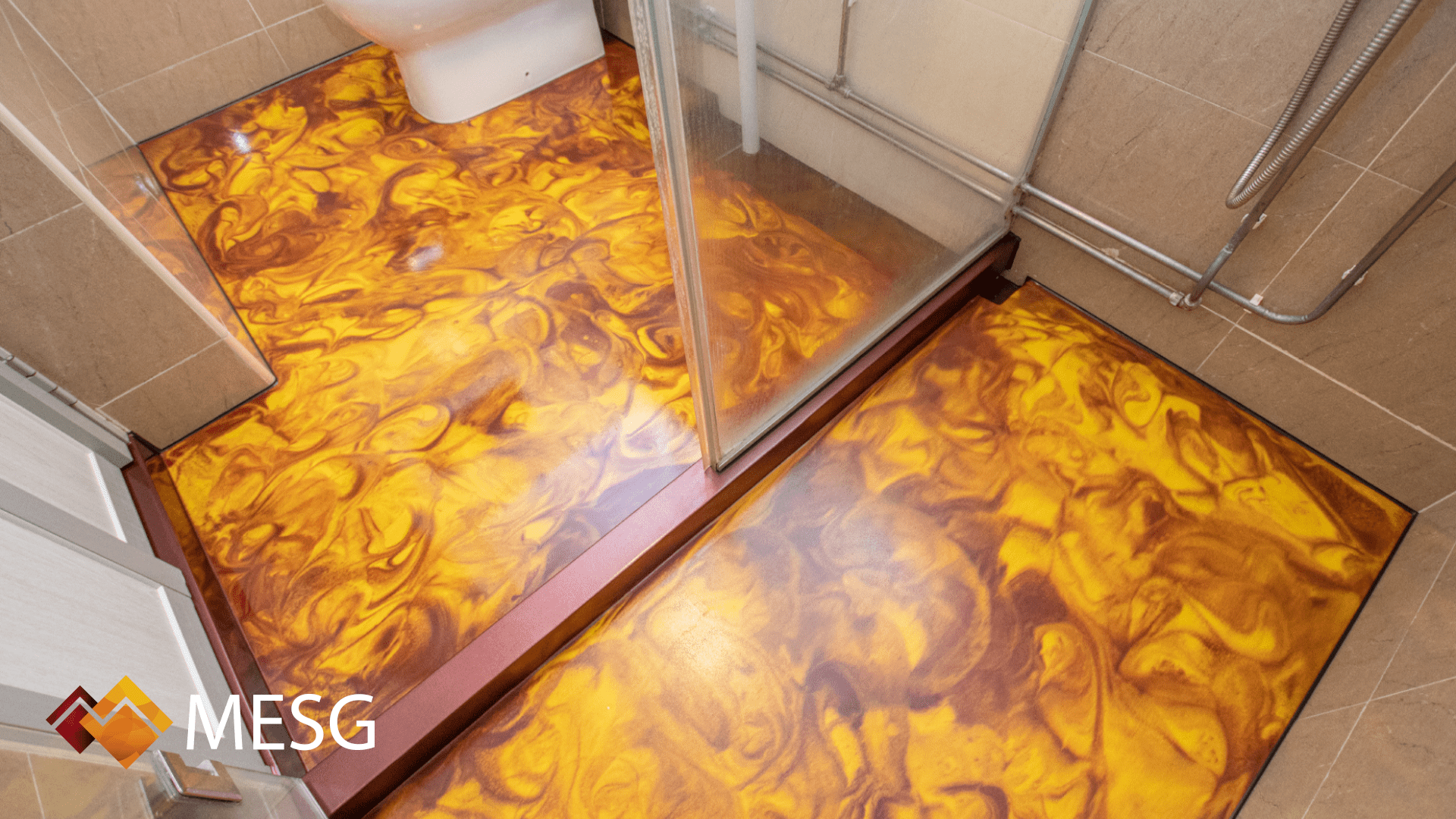 Deep Red Gold Flooring