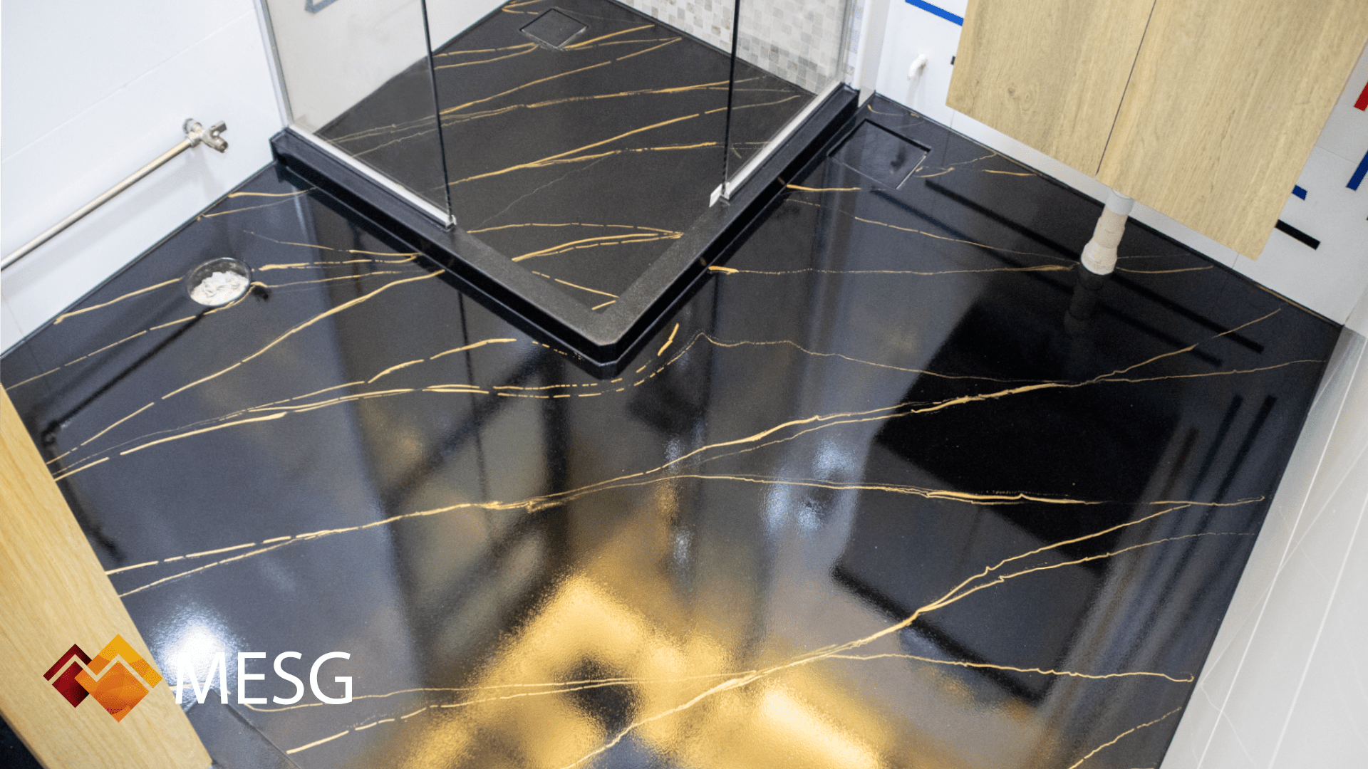 Black Gold Marble Flooring