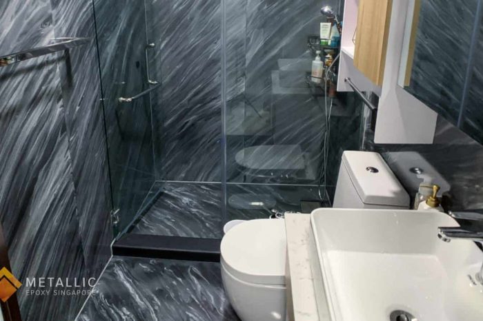 Titanium Silver Marble Bathroom