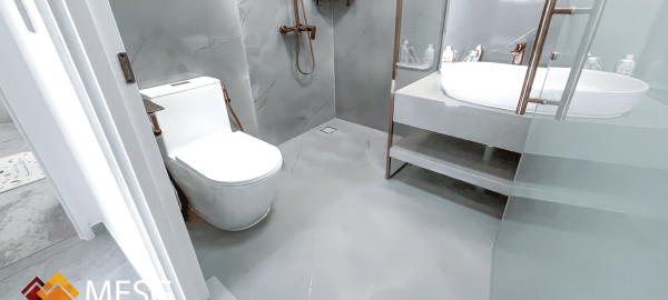 Minimal Grey Marble Bathroom