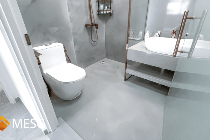 Minimal Grey Marble Bathroom